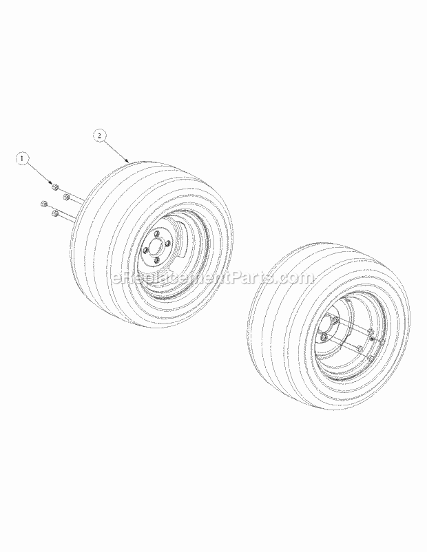 Wheel Assembly Diagram and Parts List for M48-HN 53BB5E6V750 Cub Cadet Sprayer
